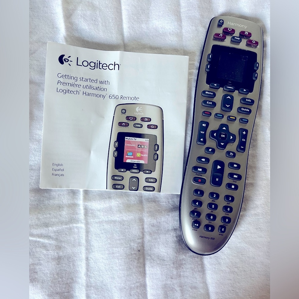 Logitech Harmony 650 Remote Control - Silver and Black